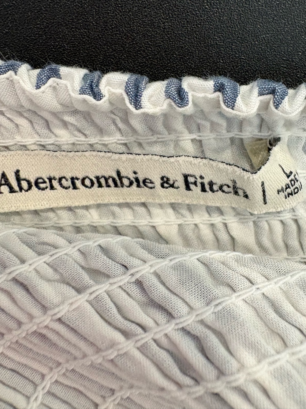 Abercrombie Emerson Off Shoulder Puff Sleeve Blue/White Stripe Dress Skort Large - Picture 11 of 16